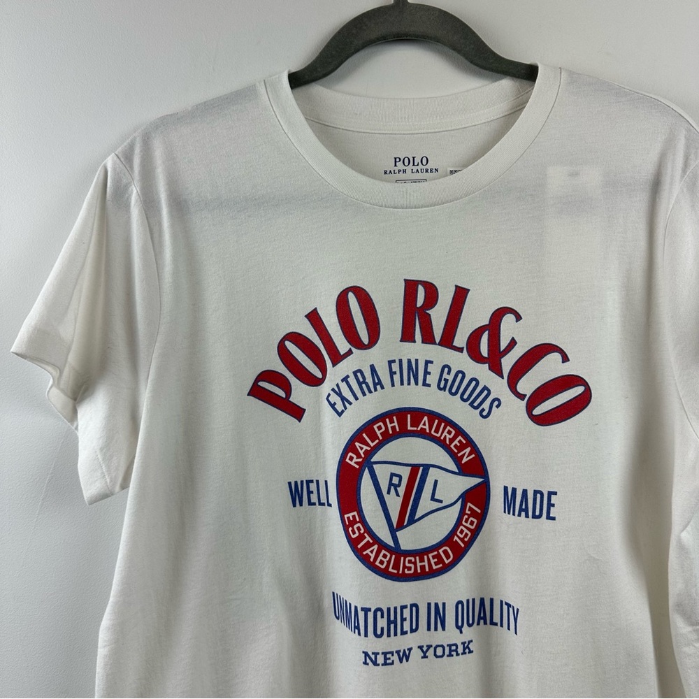 NWT Polo Ralph Lauren Graphic Tshirt Tee Large Red Blue Burgee Graphic
